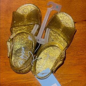 Cat & Jack Glittery Yellow Kids Sandals